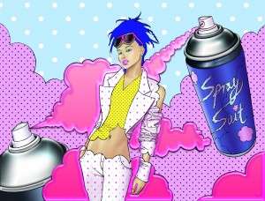 Spray-on clothing fashion illustration