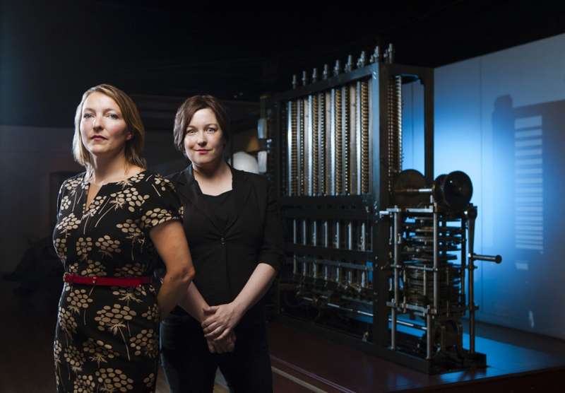 Right: Tilly Blyth Left: Alison Boyle. Location: Computing gallery, Science Museum, London. Photographer: Greg Funnell. Image © Greg Funnell/ScienceGrrl. Please do not use this image on other sites without the permission of ScienceGrrl (sciencegrrlUK@gmail.com)   